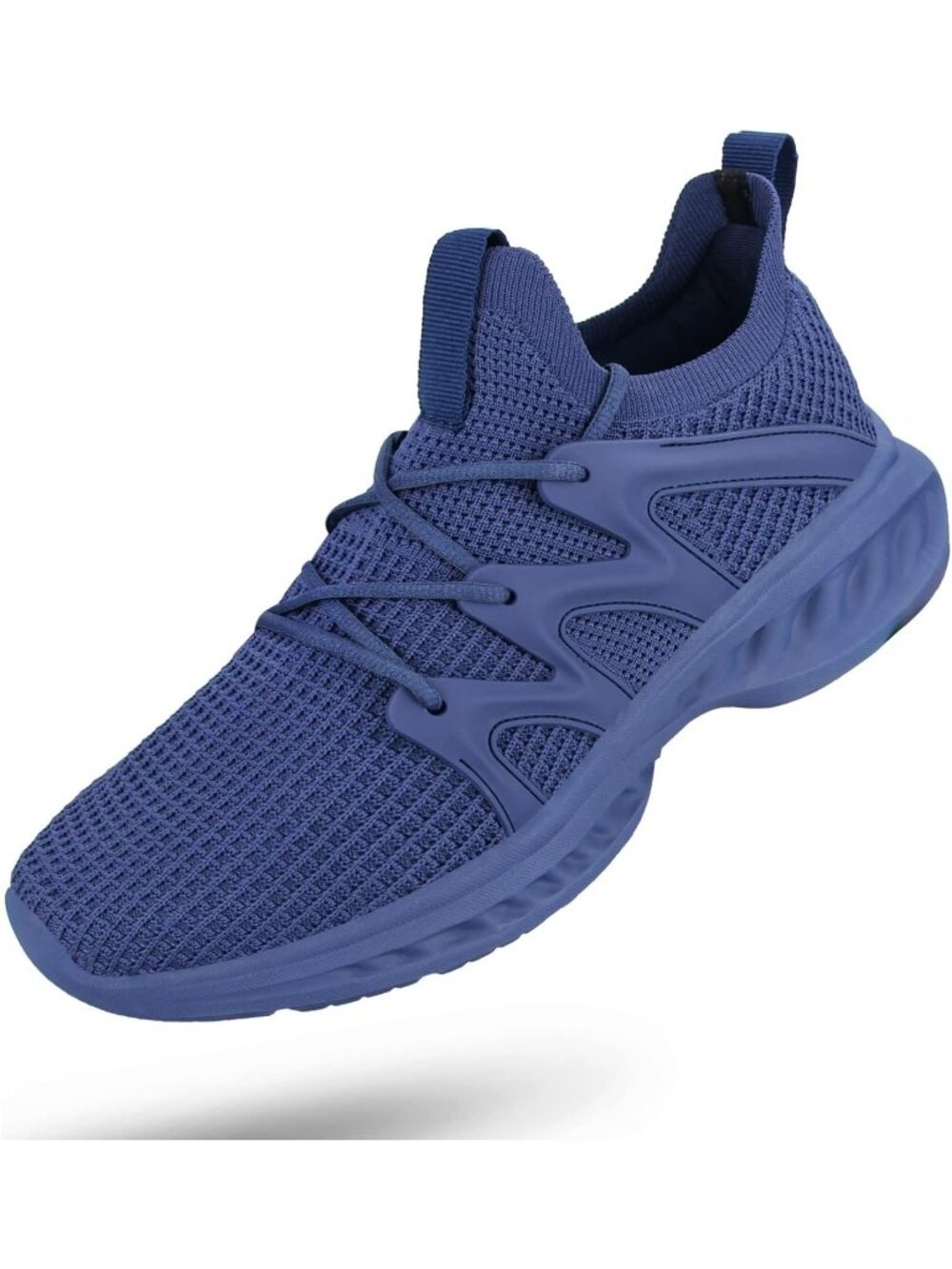 Men's Blue Lightweight Breathable Mesh Shock Athletic Slip On Walking Sneaker